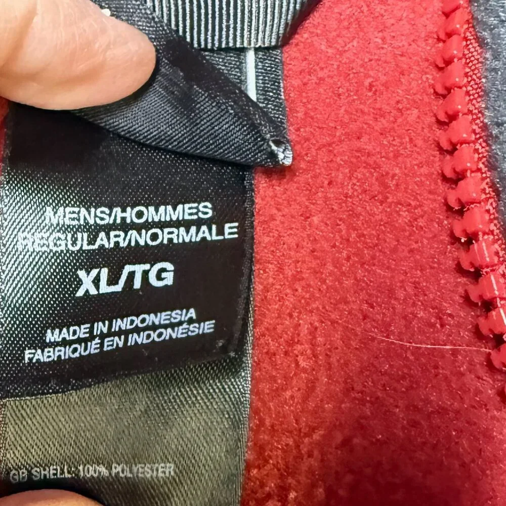The North Face Full-Zip‎ Fleece Jacket Men’s XL Red/Gray Soft Warm EUC
